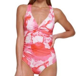 Calvin Klein Strappy Tie Dye One Piece Swimsuit Size 12